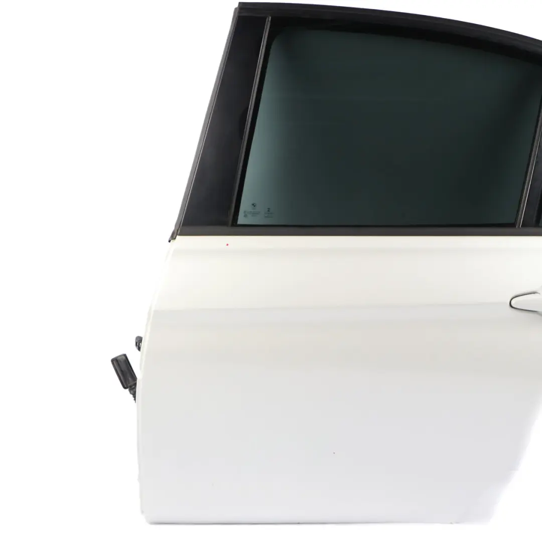 Left Door N/S Mineralweiss Mineral White - A96 to BMW F30 Rear with Part number 7298513 BMW F30 Rear Left Door N/S Mineralweiss Mineral White - A96 - SKU 7298513-MW - Part number 7298513