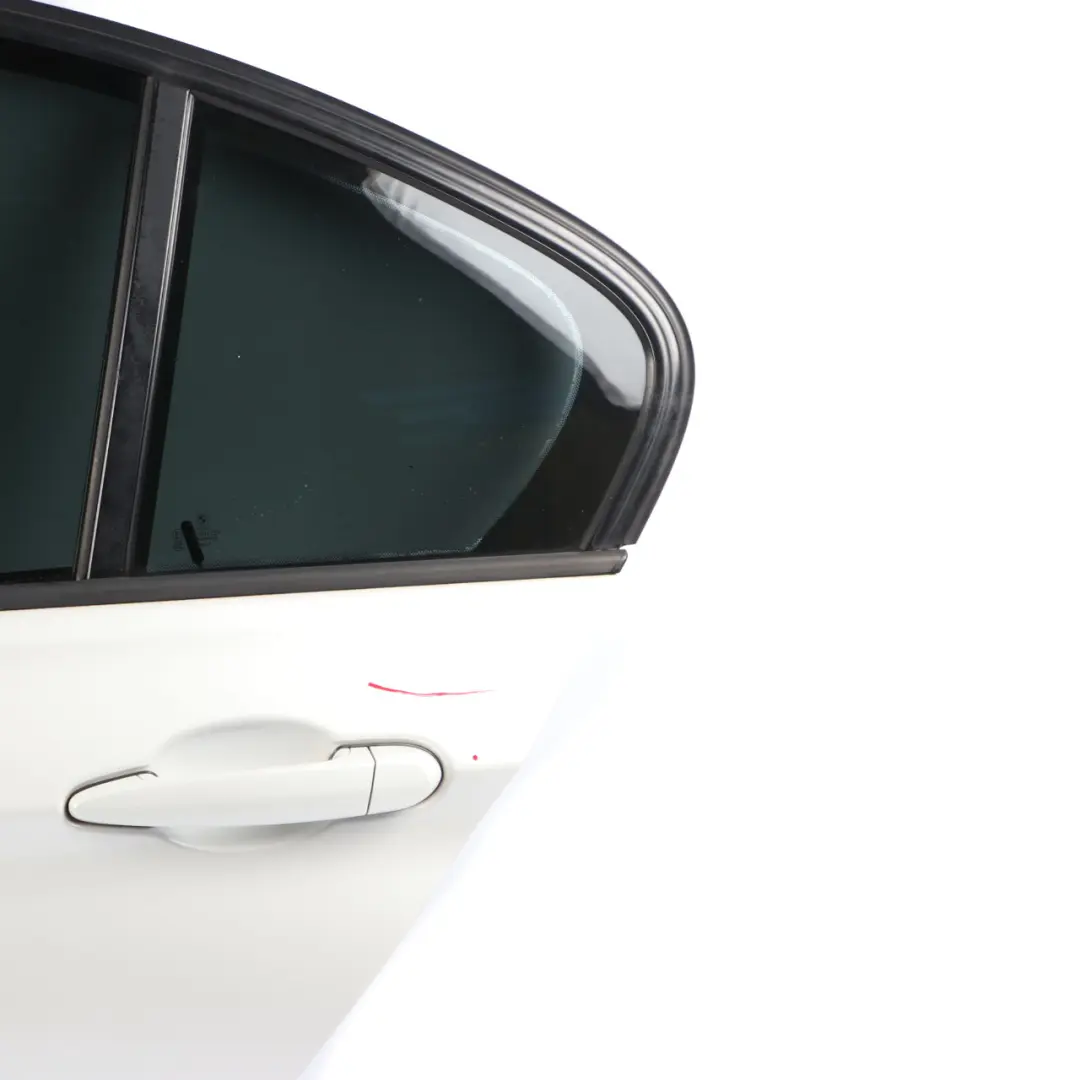 Left Door N/S Mineralweiss Mineral White - A96 to BMW F30 Rear with Part number 7298513 BMW F30 Rear Left Door N/S Mineralweiss Mineral White - A96 - SKU 7298513-MW - Part number 7298513