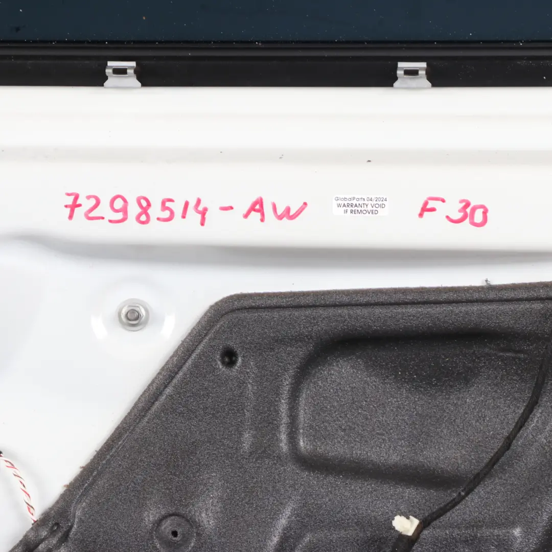 Door Rear Right O/S Alpinweiss 3 Alpine White - 300 to BMW F30 with Part number 7298514 BMW F30 Door Rear Right O/S Alpinweiss 3 Alpine White - 300 - SKU 7298514-AW - Part number 7298514