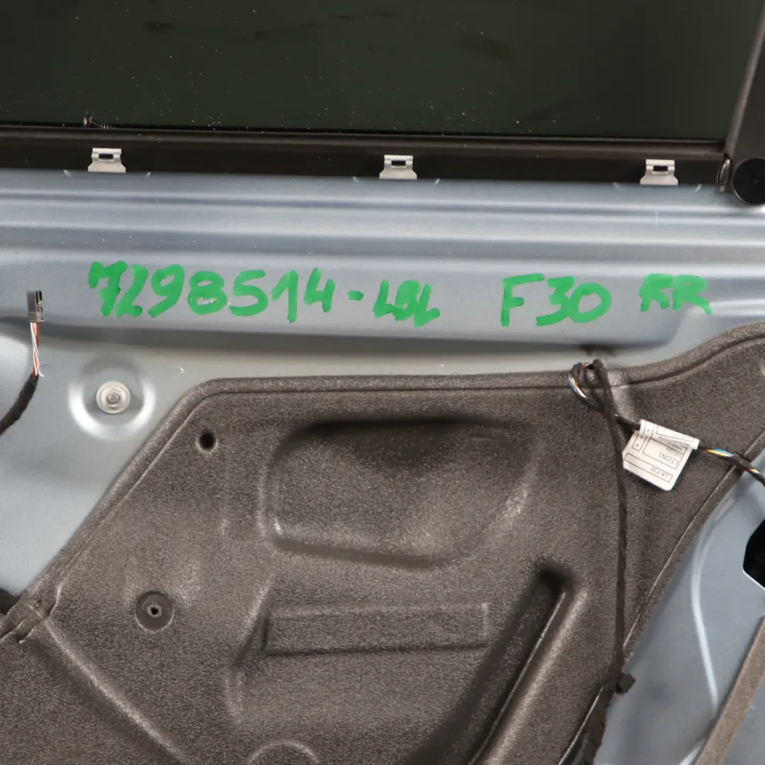 Door Rear Right O/S Liquid Blue Metallic - B40 to BMW F30 with Part number 7298514 BMW F30 Door Rear Right O/S Liquid Blue Metallic - B40 - SKU 7298514-LBL - Part number 7298514