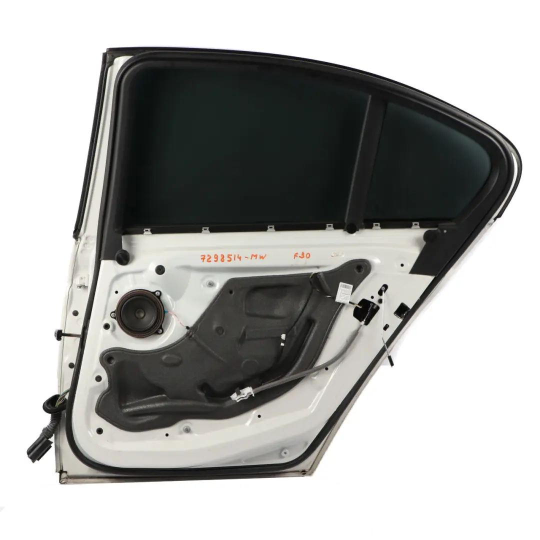 Right Door O/S Mineralweiss Mineral White Metallic - A96 to BMW F30 Rear with Part number 7298514 BMW F30 Rear Right Door O/S Mineralweiss Mineral White Metallic - A96 - SKU 7298514-MW - Part number 7298514