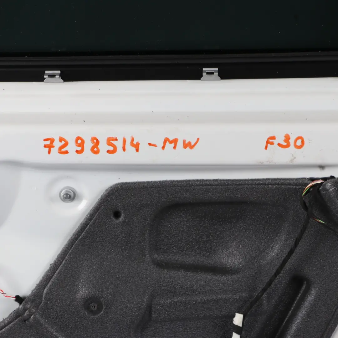 Right Door O/S Mineralweiss Mineral White Metallic - A96 to BMW F30 Rear with Part number 7298514 BMW F30 Rear Right Door O/S Mineralweiss Mineral White Metallic - A96 - SKU 7298514-MW - Part number 7298514