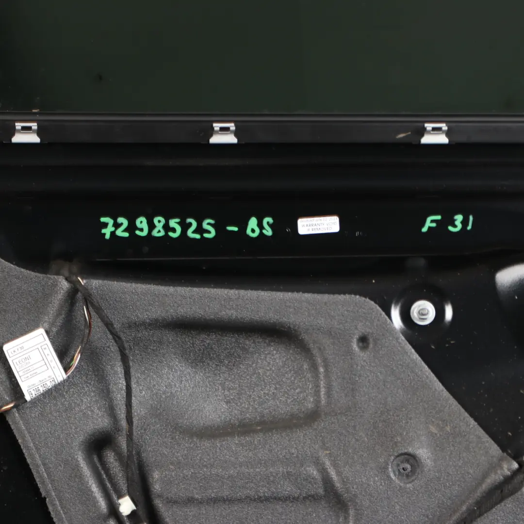 Left Door N/S Black Sapphire Metallic - 475 to BMW F31 Touring Rear with Part number 7298525 BMW F31 Touring Rear Left Door N/S Black Sapphire Metallic - 475 - SKU 7298525-BS - Part number 7298525