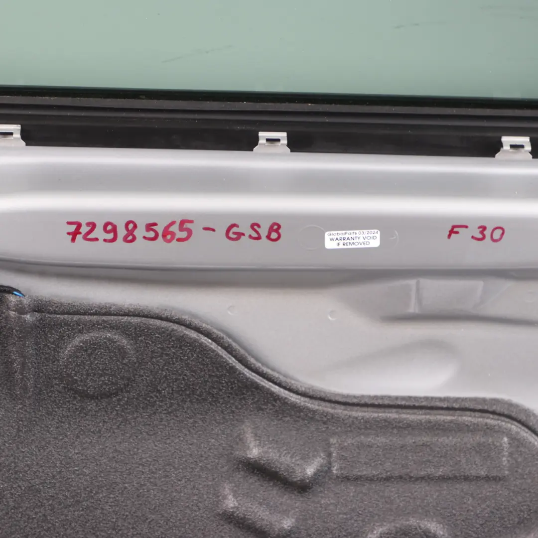 Front Left Door N/S Glacier Silber Silver Metallic - A83 to BMW F30 F31 with Part number 7298565 BMW F30 F31 Front Left Door N/S Glacier Silber Silver Metallic - A83 - SKU 7298565-GSB - Part number 7298565