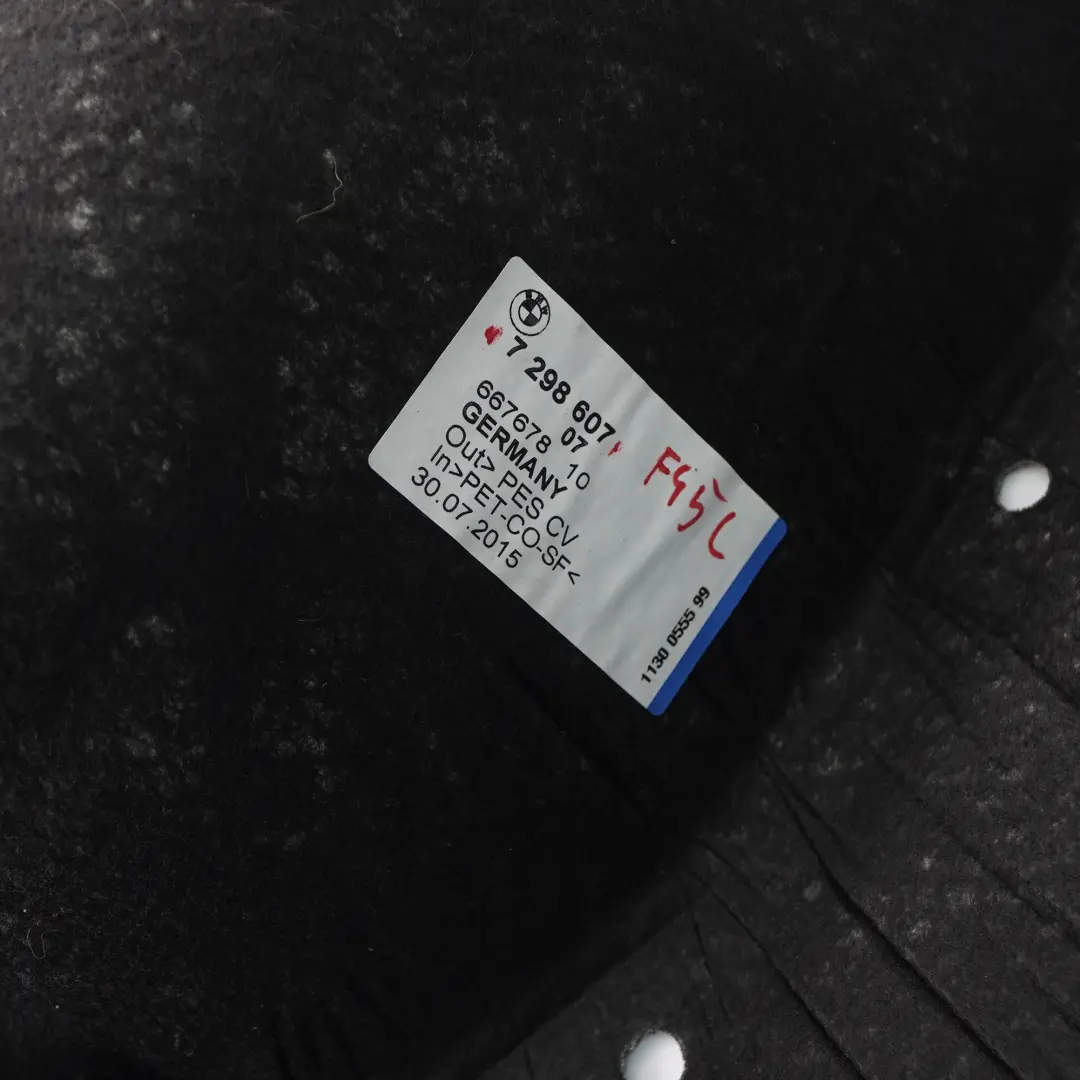 BMW F45 Insonorisation Panneau isolant de passage de roue arrière gauche - SKU 7298607 - Numéro de pièce 7298607