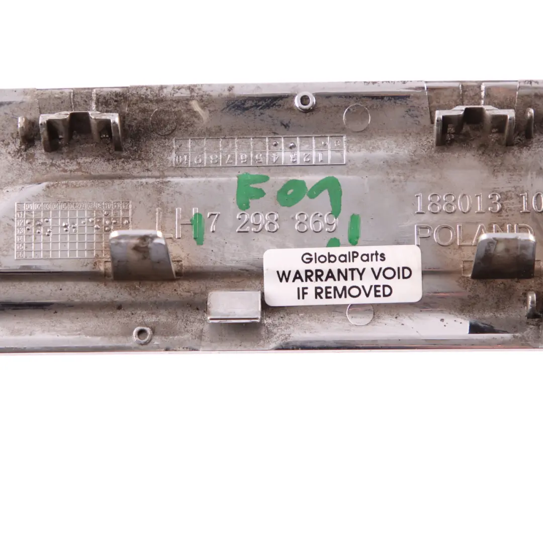 Indicator Cover BMW F01 F02 LCI Fender Trim Front Left N/S to with Part number 7298869 Indicator Cover BMW F01 F02 LCI Fender Trim Front Left N/S - SKU 7298869 - Part number 7298869