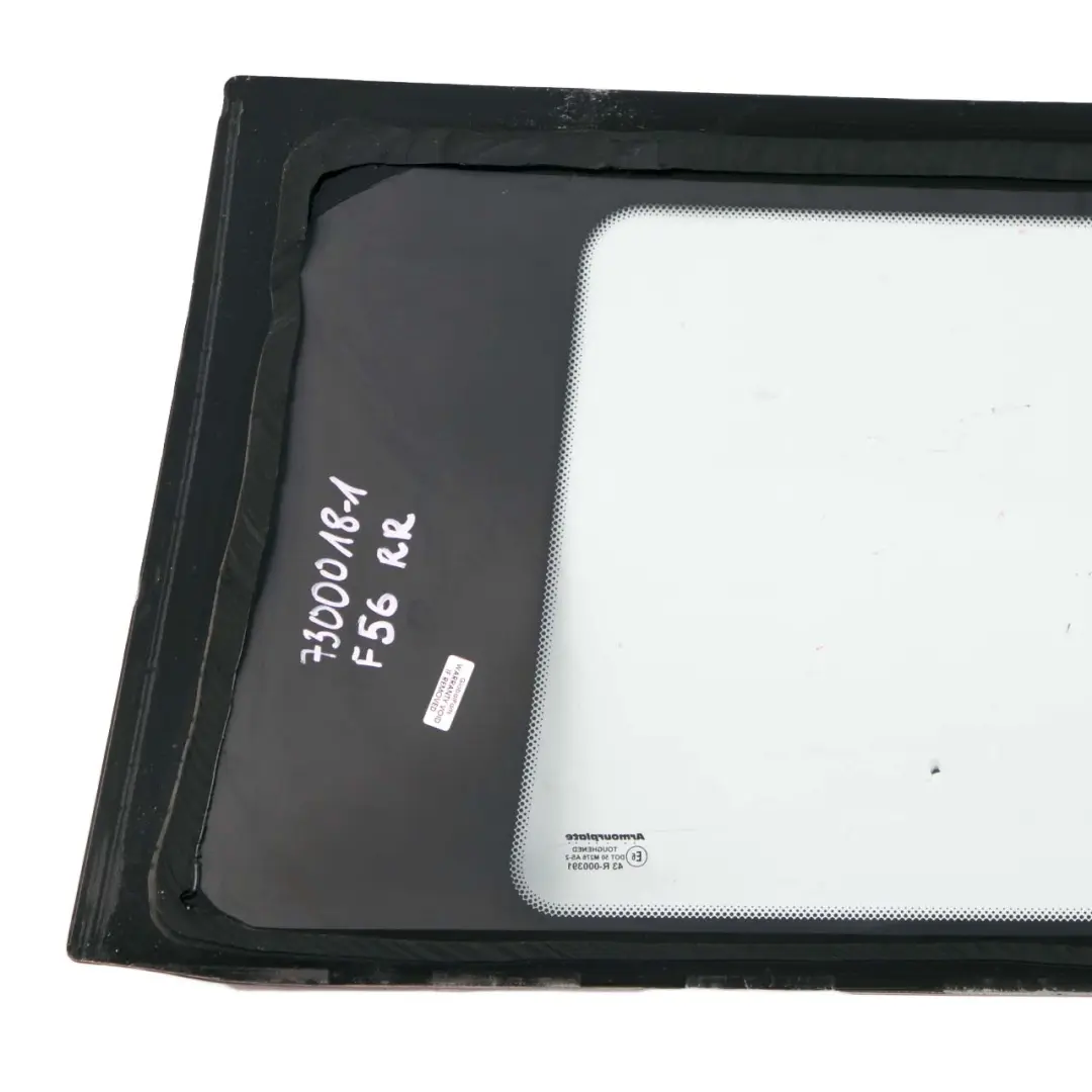 Quarter Side Window Glass Green Rear Right O/S AS2 to Mini Cooper One F56 with Part number 7300018 Mini Cooper One F56 Quarter Side Window Glass Green Rear Right O/S AS2 - SKU 7300018-1 - Part number 7300018