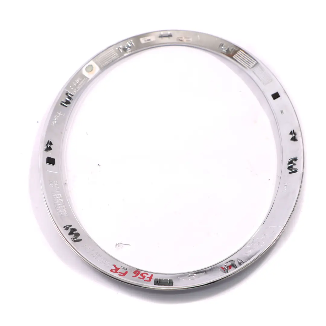 Anillo embellecedor faro derecho cromado para Mini One Cooper F55 F56 F57 con número de pieza 7300632 Mini One Cooper F55 F56 F57 Anillo embellecedor faro derecho cromado - SKU 7300632-1 - Número de pieza 7300632