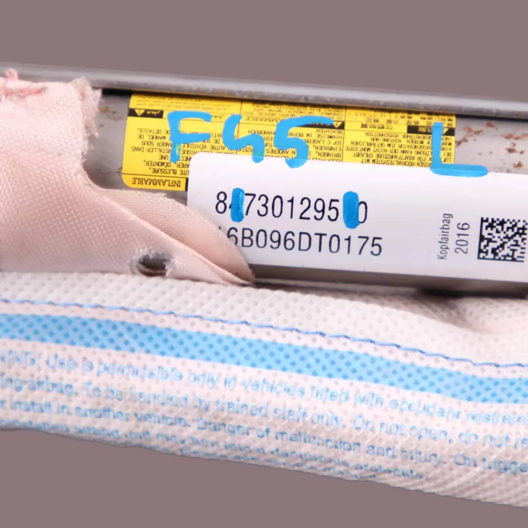 BMW F45 Active Tourer Izquierda Airbag de techo Cortina - SKU 7301295 - Número de pieza 7301295