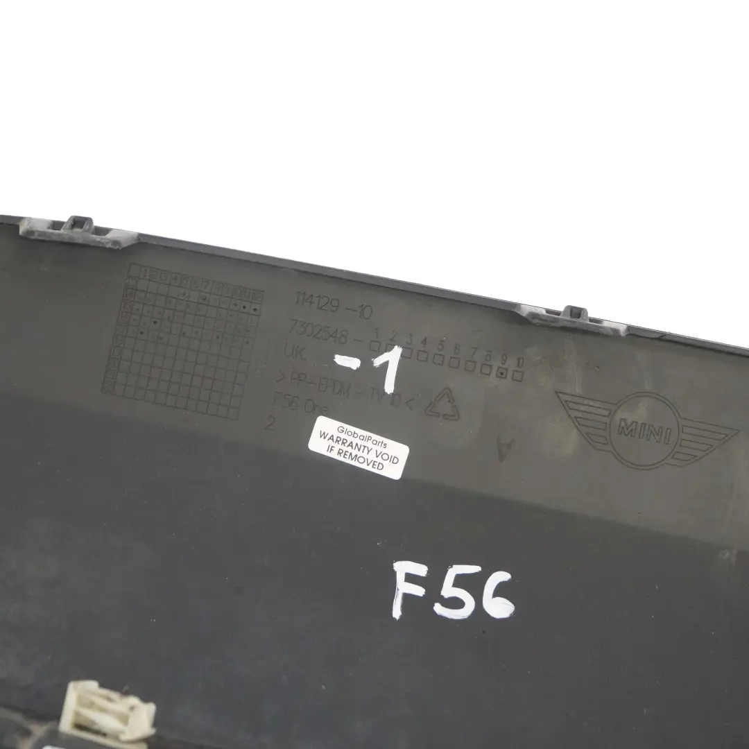 Parachoques Trasero Spoiler Inferior Difusor Central Banda Negra para Mini F56 F57 con número de pieza 7302548 Mini F56 F57 Parachoques Trasero Spoiler Inferior Difusor Central Banda Negra - SKU 7302548-1 - Número de pieza 7302548