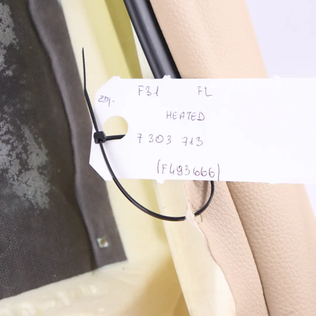 Rückenlehne Vorne Beheizt Links Leder Veneto Beige für BMW F30 F31 mit Teilenummer 7303713 BMW F30 F31 Rückenlehne Vorne Beheizt Links Leder Veneto Beige - SKU 7303713 - Teilenummer 7303713