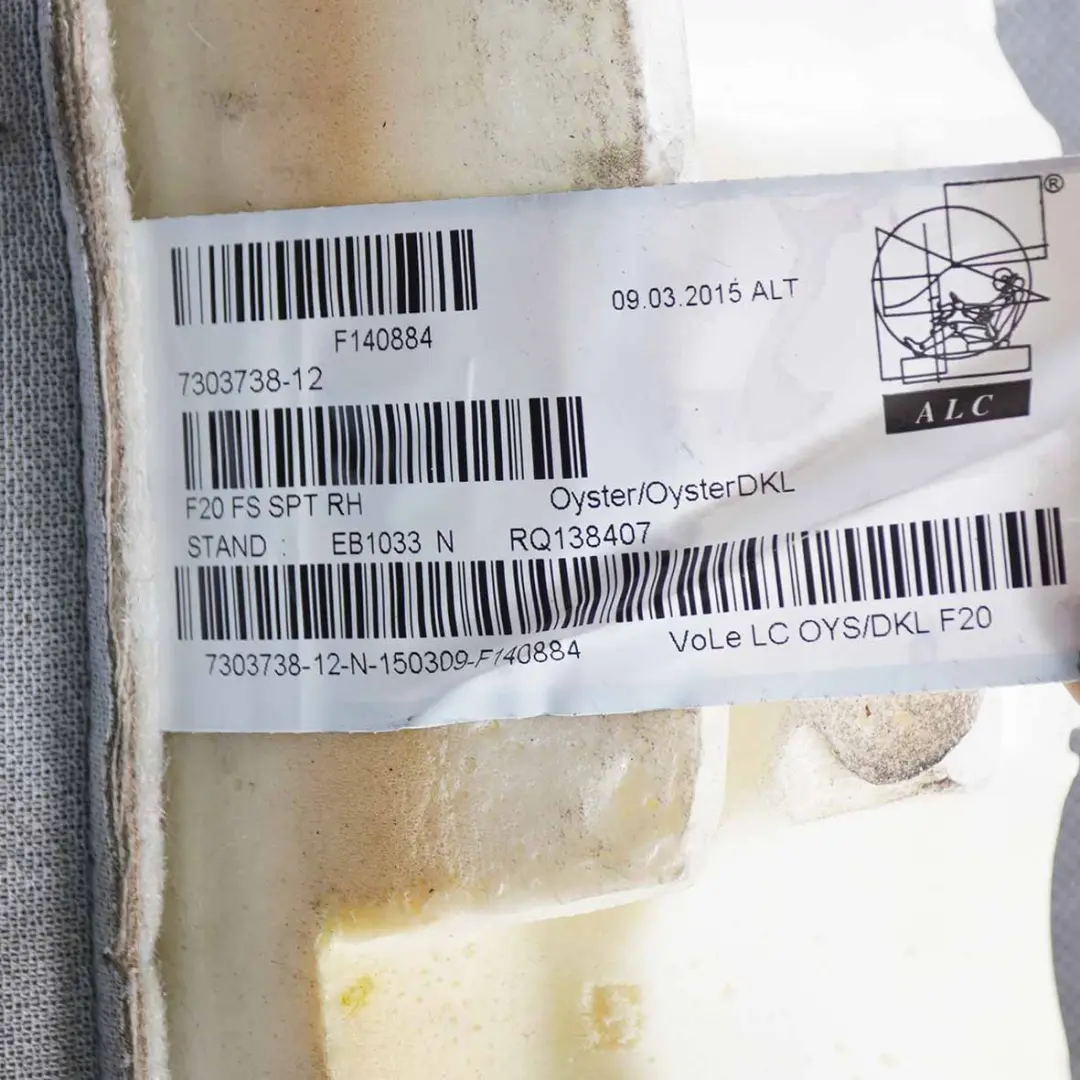  Housse de dossier de siège BMW F31 F36 Avant Droit Sport Cuir Oyster - SKU 7303738 - Numéro de pièce 7303738