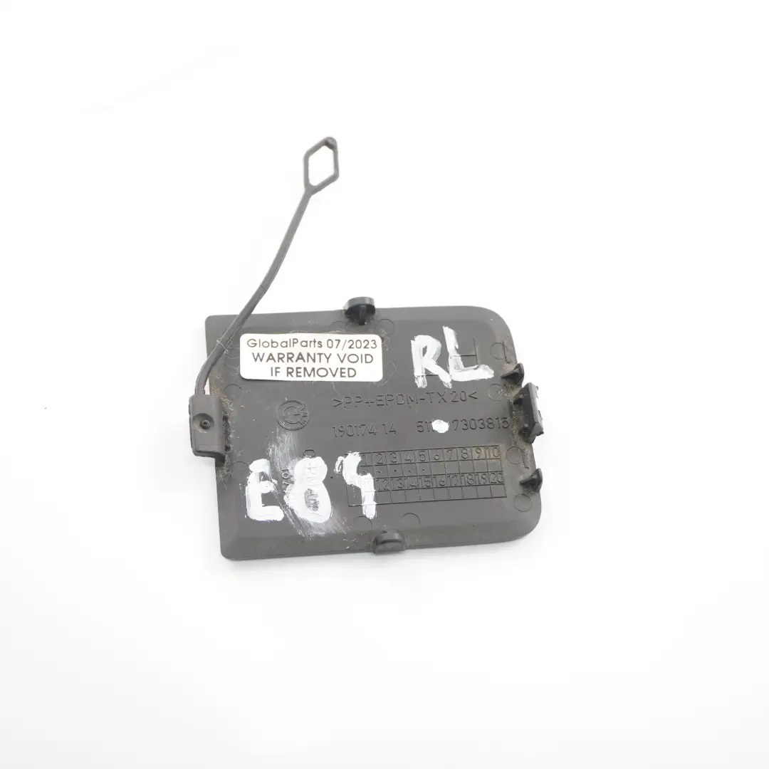 Bumper Cover Flap Towing Eye Hook Left N/S Trim Cap to BMW X1 E84 Rear with Part number 7303815 BMW X1 E84 Rear Bumper Cover Flap Towing Eye Hook Left N/S Trim Cap - SKU 7303815 - Part number 7303815