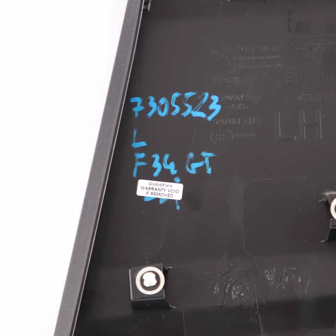 BMW F34 GT Osłona Panelu Słupka Dolnej Kolumny Środkowej Lewa Czarna - SKU 7305523 - Numer Części 7305523