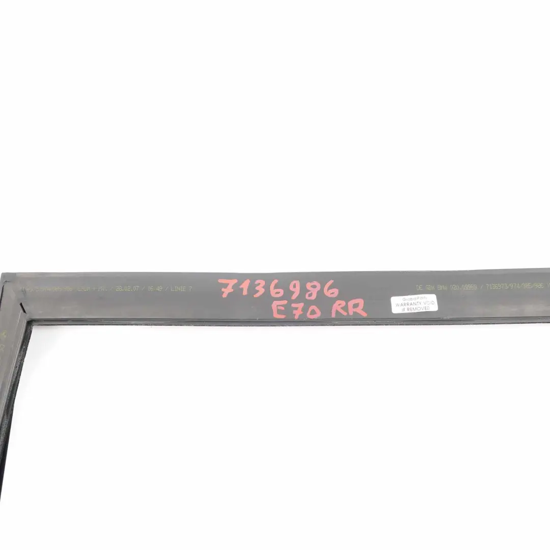 BMW X5 Series E70 Door Window Guide Rear Right O/S Seal - SKU 7305632 - Part number 7305632