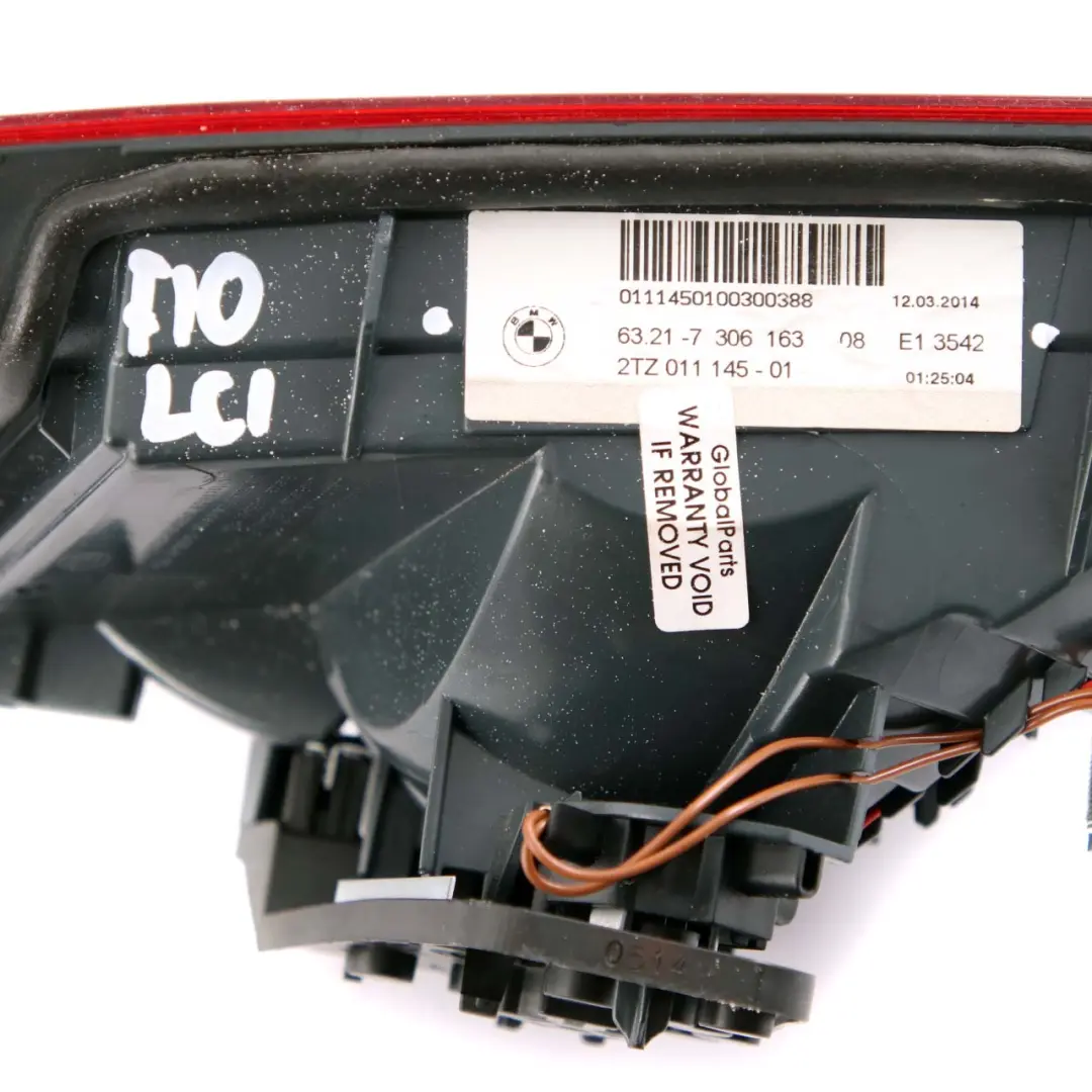 F10N LCI Rear Light In Trunk Lid Left to BMW F10 with Part number 7306163 BMW F10 F10N LCI Rear Light In Trunk Lid Left - SKU 7306163 - Part number 7306163