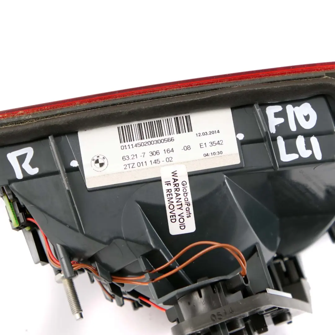 F10N LCI Feu Arrière Dans le Couvercle du Coffre Droite pour BMW F10 à propos du numéro de pièce 7306164 BMW F10 F10N LCI Feu Arrière Dans le Couvercle du Coffre Droite - SKU 7306164 - Numéro de pièce 7306164