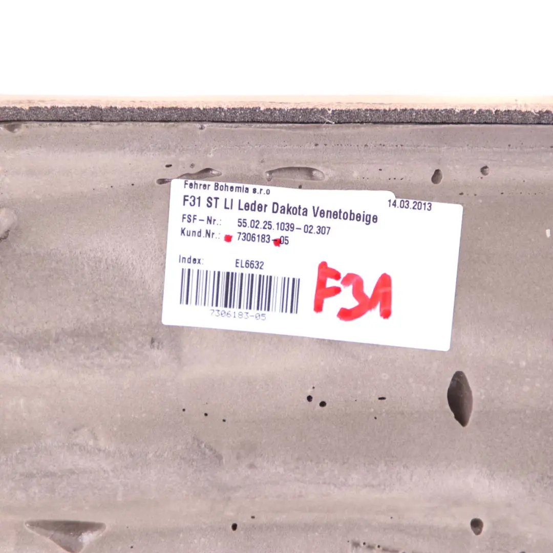 BMW F31 Touring Rear Seat Bench Left N/S Lateral Panel Leather Dakota Beige - SKU 7306183 - Part number 7306183