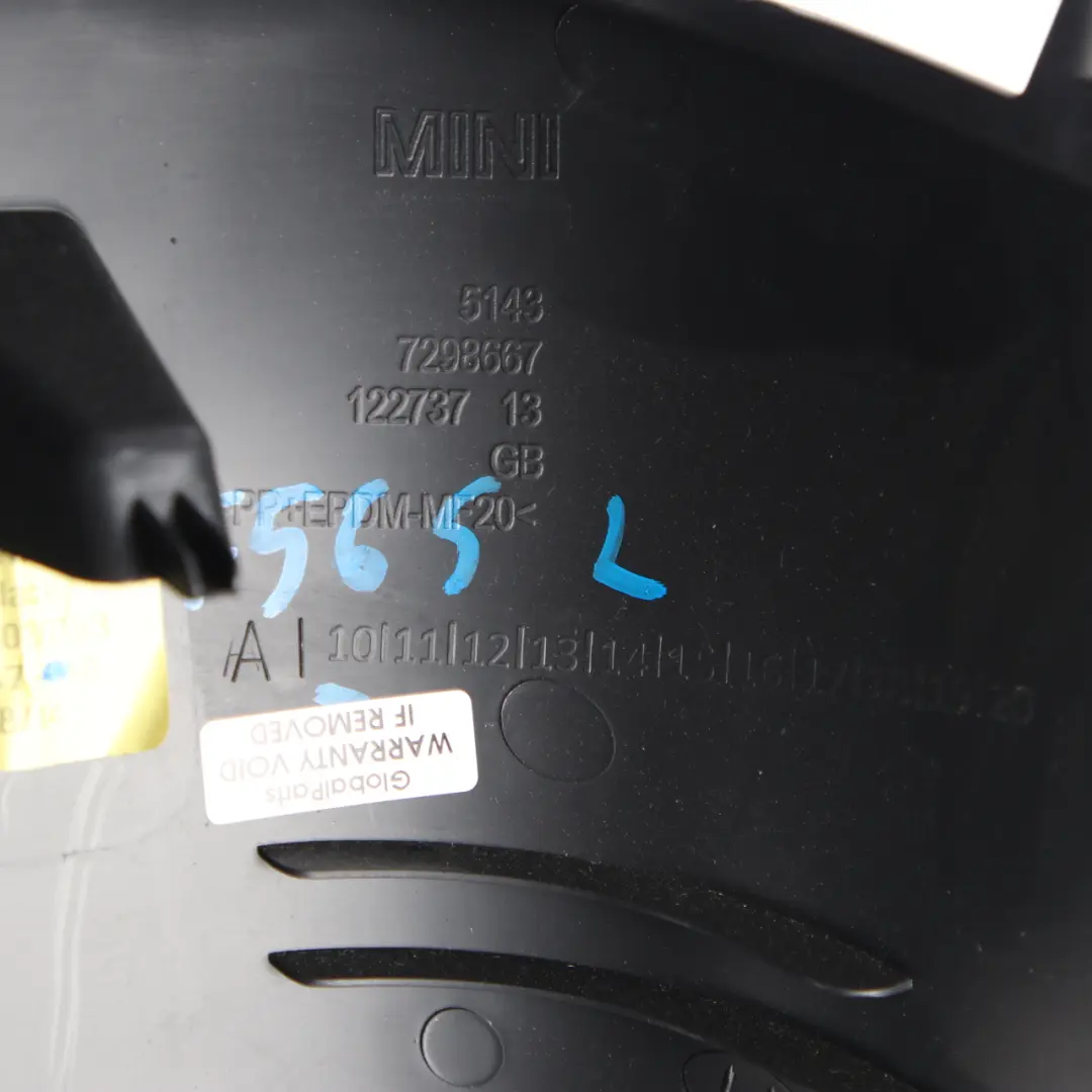 Mini Cooper F56 Abdeckung B-Säule Oben Links Verkleidung Schwarz 7298667 - SKU 7306647 - Teilenummer 7306647
