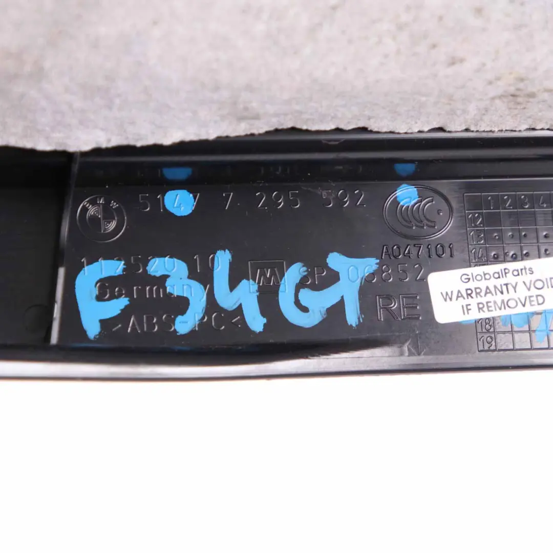  Trunk Trim BMW F34 GT Rear Right O/S Interior Panel Black D-Pillar 7295592 - SKU 7307718 - Part number 7307718