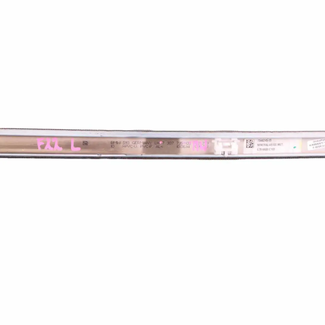  Roof Moulding BMW F22 Trim Left N/S Gutter Rail Mineral White - A96 - SKU 7307735-MW - Part number 7307735