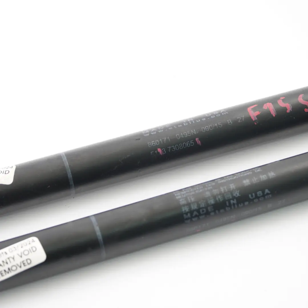 Hood Gas Pressure Spring Left Right Active Protection FGS Set to BMW X5 F15 X6 F16 with Part number 7308065 BMW X5 F15 X6 F16 Hood Gas Pressure Spring Left Right Active Protection FGS Set - SKU 7308065 - Part number 7308065