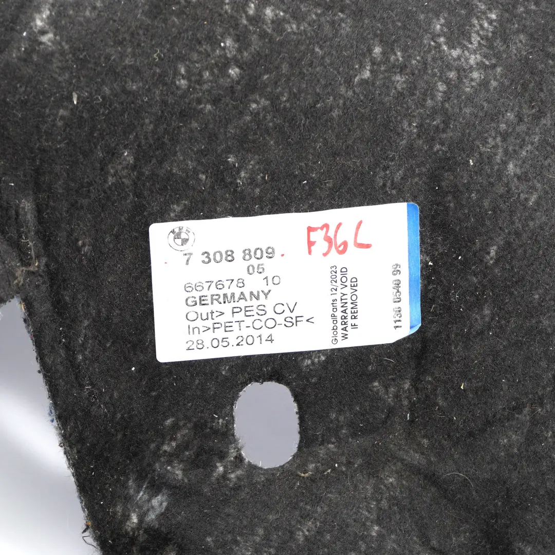 BMW F36 Insonorisation du coffre Cache d'isolation de l'habitacle gauche - SKU 7308809 - Numéro de pièce 7308809