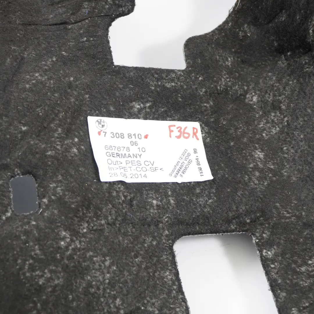 Sound Insulation Boot Trunk Room Right O/S Insulation Cover to BMW F36 with Part number 7308810 BMW F36 Sound Insulation Boot Trunk Room Right O/S Insulation Cover - SKU 7308810 - Part number 7308810