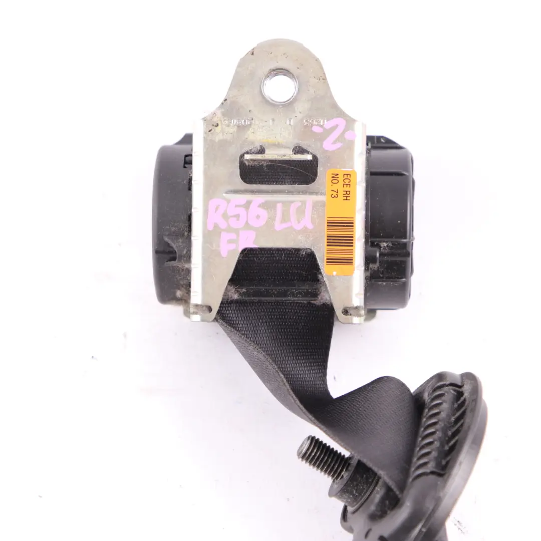 Seatbelt Upper Seat Belt Safety Front Right O/S Black to Mini Cooper R56 with Part number 7309420 Mini Cooper R56 Seatbelt Upper Seat Belt Safety Front Right O/S Black - SKU 7309420 - Part number 7309420