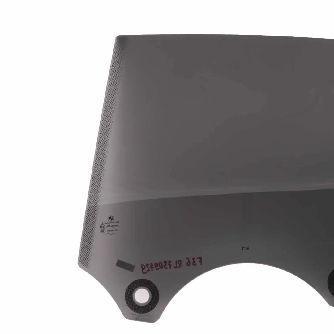 Finestrino Laterale Porta Posteriore Sinistra Oscurato Nero AS3 per BMW F36 con numero di parte 7309729 BMW F36 Finestrino Laterale Porta Posteriore Sinistra Oscurato Nero AS3 - SKU 7309729 - Numero di parte 7309729