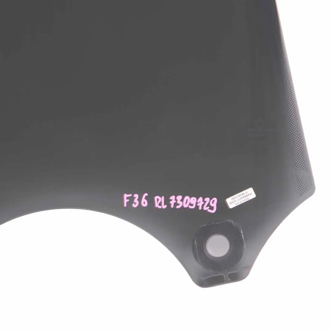 Side Window Door Rear Left N/S Glass Glazing Black Tinted AS3 to BMW F36 with Part number 7309729 BMW F36 Side Window Door Rear Left N/S Glass Glazing Black Tinted AS3 - SKU 7309729 - Part number 7309729