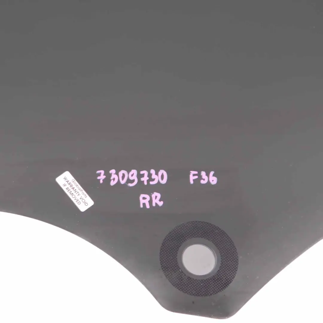 Fenêtre Latérale Porte Arrière Droite Vitrage Noir Teinté AS3 pour BMW F36 à propos du numéro de pièce 7309730 BMW F36 Fenêtre Latérale Porte Arrière Droite Vitrage Noir Teinté AS3 - SKU 7309730 - Numéro de pièce 7309730