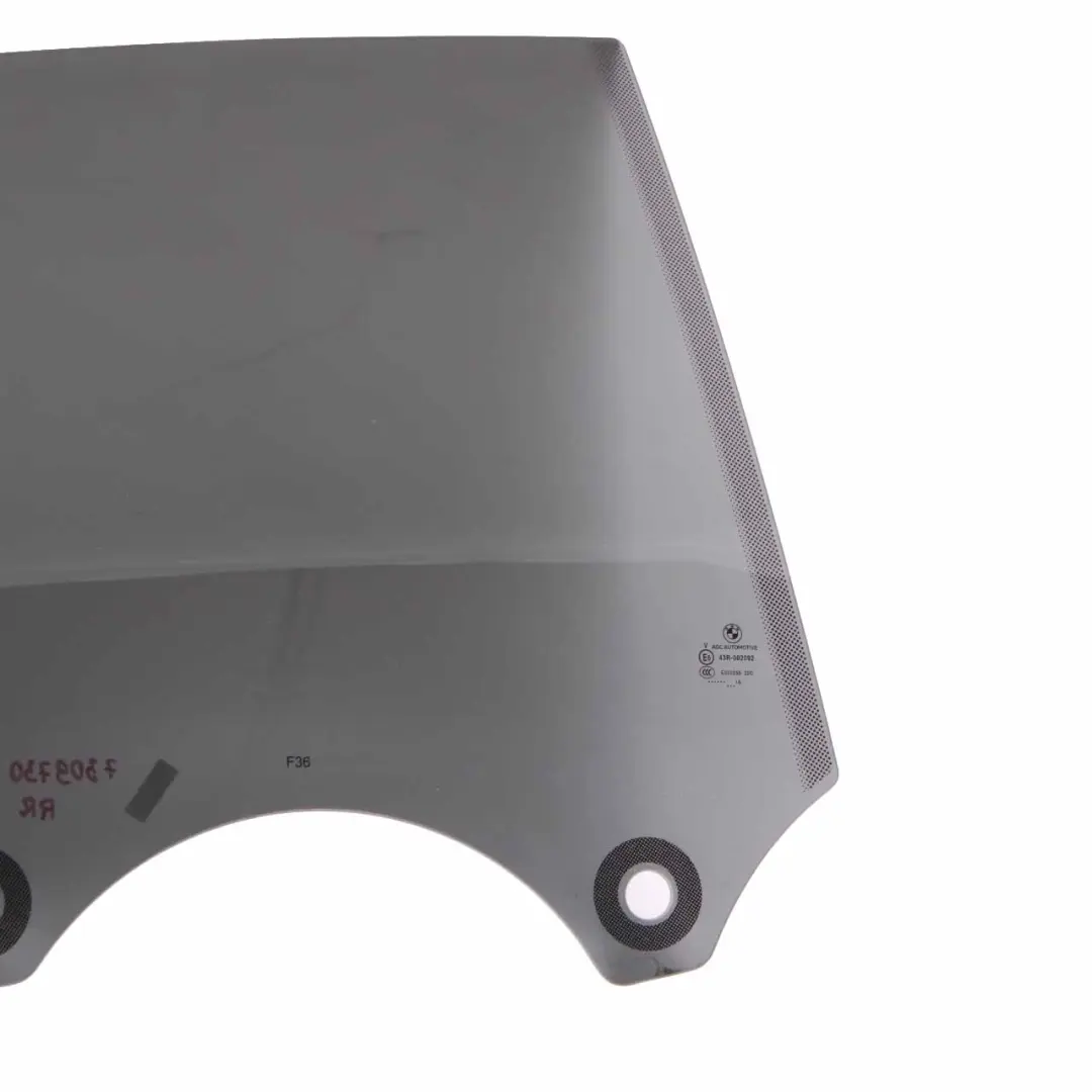 BMW F36 Puerta Ventana Lateral Trasera Derecha Vidrio Acristalamient AS3 - SKU 7309730 - Número de pieza 7309730