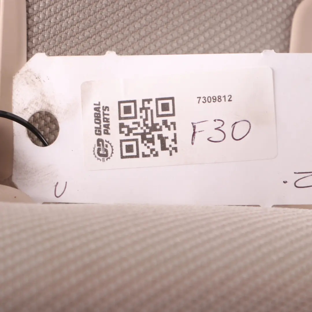 Backrest Cover Rear Right O/S Back Rest Cloth Leather Oyster to BMW F30 Seat with Part number 7309812 BMW F30 Seat Backrest Cover Rear Right O/S Back Rest Cloth Leather Oyster - SKU 7309812 - Part number 7309812