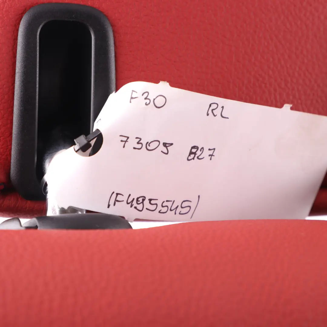 Backrest Cover Rear Left N/S Back Rest Leather Dakota Coral Red to BMW F30 Seat with Part number 7309820 BMW F30 Seat Backrest Cover Rear Left N/S Back Rest Leather Dakota Coral Red - SKU 7309827 - Part number 7309820