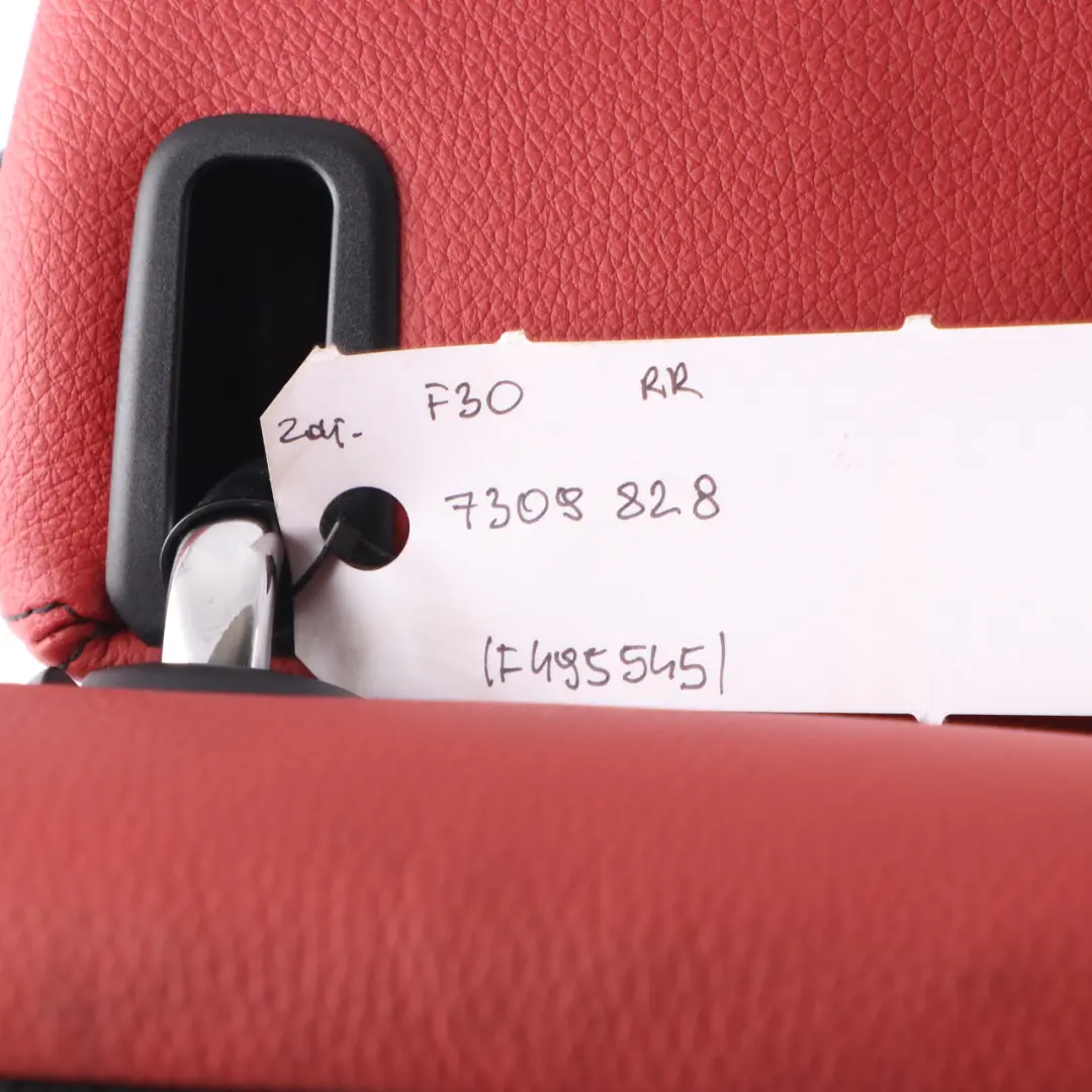 Backrest Cover Rear Right O/S Back Rest Leather Dakota Coral Red to BMW F30 Seat with Part number 7309828 BMW F30 Seat Backrest Cover Rear Right O/S Back Rest Leather Dakota Coral Red - SKU 7309828 - Part number 7309828