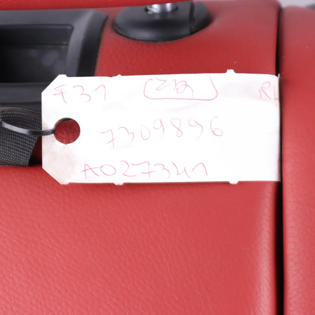 Backrest BMW F31 Touring Left Seat N/S Back Cover Leather Coral Red to Rear with Part number 7309896 Rear Backrest BMW F31 Touring Left Seat N/S Back Cover Leather Coral Red - SKU 7309896 - Part number 7309896