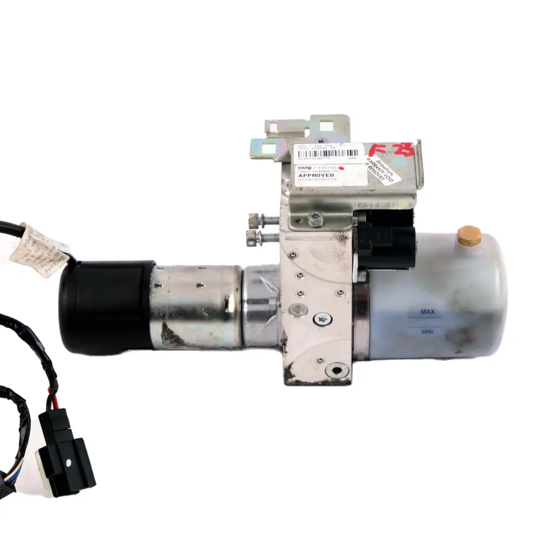 Folding Top Roof Hydraulic Unit Motor Pump to BMW 2 F23 Cabrio Convertible with Part number 7310756 BMW 2 F23 Cabrio Convertible Folding Top Roof Hydraulic Unit Motor Pump - SKU 7310756 - Part number 7310756