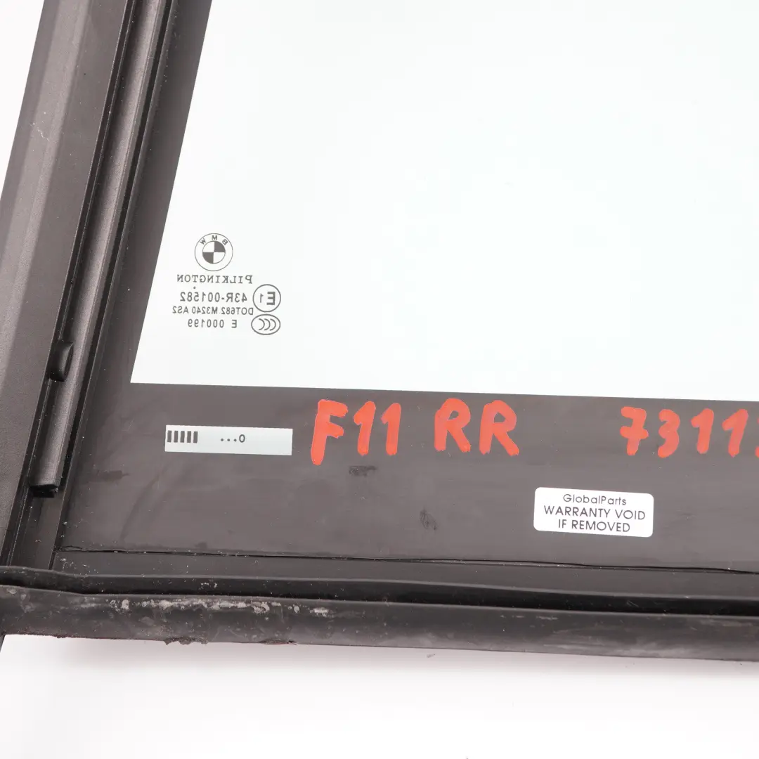 Finestrino Laterale Posteriore Destro AS2 per BMW F11 Touring con numero di parte 7311250 BMW F11 Touring Finestrino Laterale Posteriore Destro AS2 - SKU 7311250 - Numero di parte 7311250