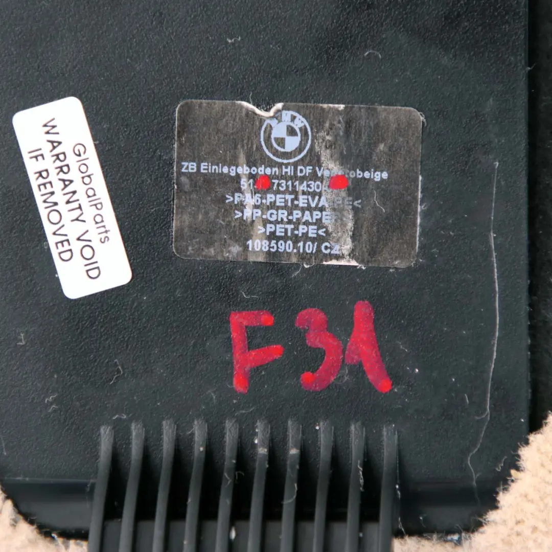 Boot Trunk Floor Insert Trim Panel Venetobeige to BMW 3 Series F31 Touring with Part number 7311430 BMW 3 Series F31 Touring Boot Trunk Floor Insert Trim Panel Venetobeige - SKU 7311430 - Part number 7311430