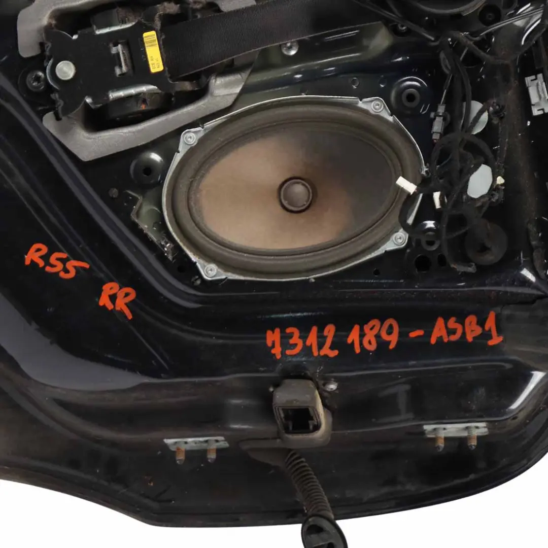 Right O/S Clubdoor Club Door Astro Black Metallic A25 to Mini Clubman R55 Rear with Part number 7312189 Mini Clubman R55 Rear Right O/S Clubdoor Club Door Astro Black Metallic A25 - SKU 7312189-ASB1 - Part number 7312189