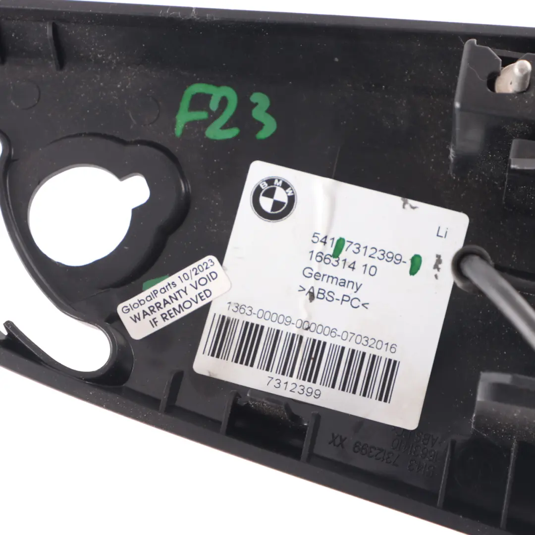 BMW F23 Cabrio Rear Left N/S Side Lateral Trim Panel Upper Covering Black - SKU 7312399 - Part number 7312399