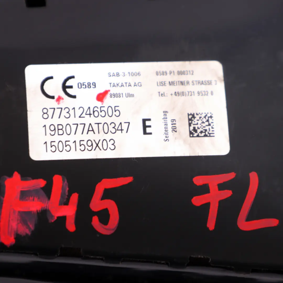 Siège Airbag BMW F45 F46 Module d'airbag latéral avant gauche pour à propos du numéro de pièce 7312465 Siège Airbag BMW F45 F46 Module d'airbag latéral avant gauche - SKU 7312465 - Numéro de pièce 7312465