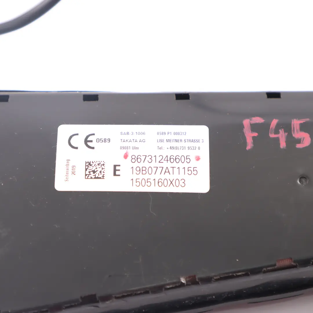 Poduszka Airbag Fotela Prawy Przód do BMW F45 F46 o numerze 7312466 BMW F45 F46 Poduszka Airbag Fotela Prawy Przód - SKU 7312466 - Numer Części 7312466