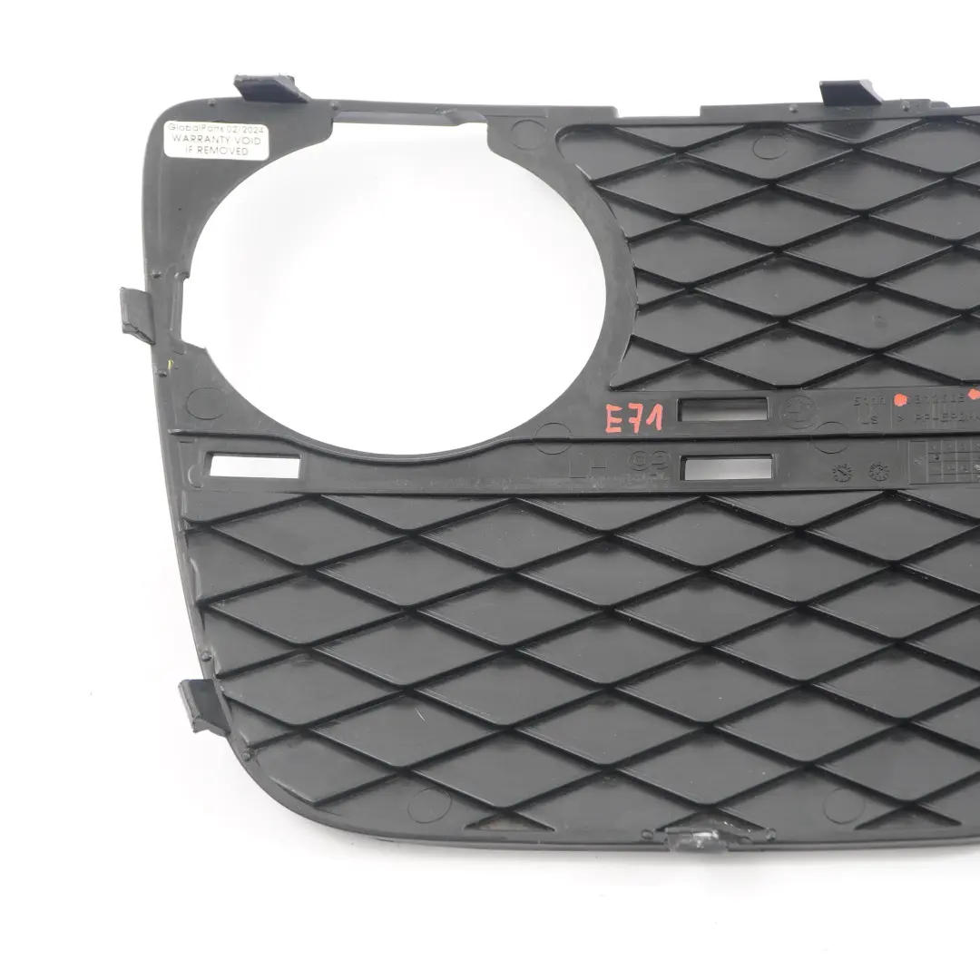 BMW X6 E71 Front Bumper Grille Grid Cover Fog Light Lamp Left N/S - SKU 7312605 - Part number 7312605
