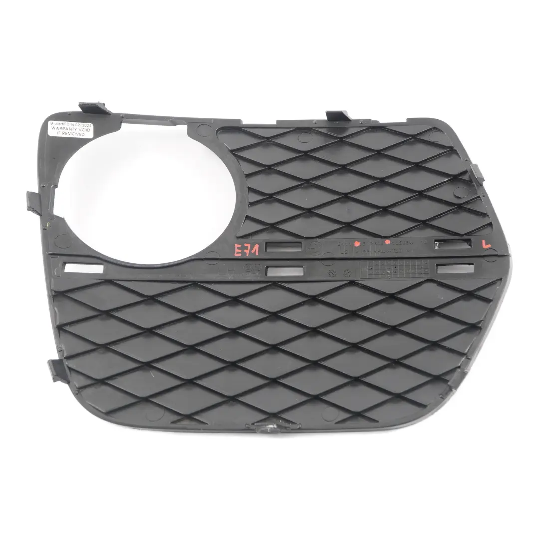 BMW X6 E71 Front Bumper Grille Grid Cover Fog Light Lamp Left N/S - SKU 7312605 - Part number 7312605