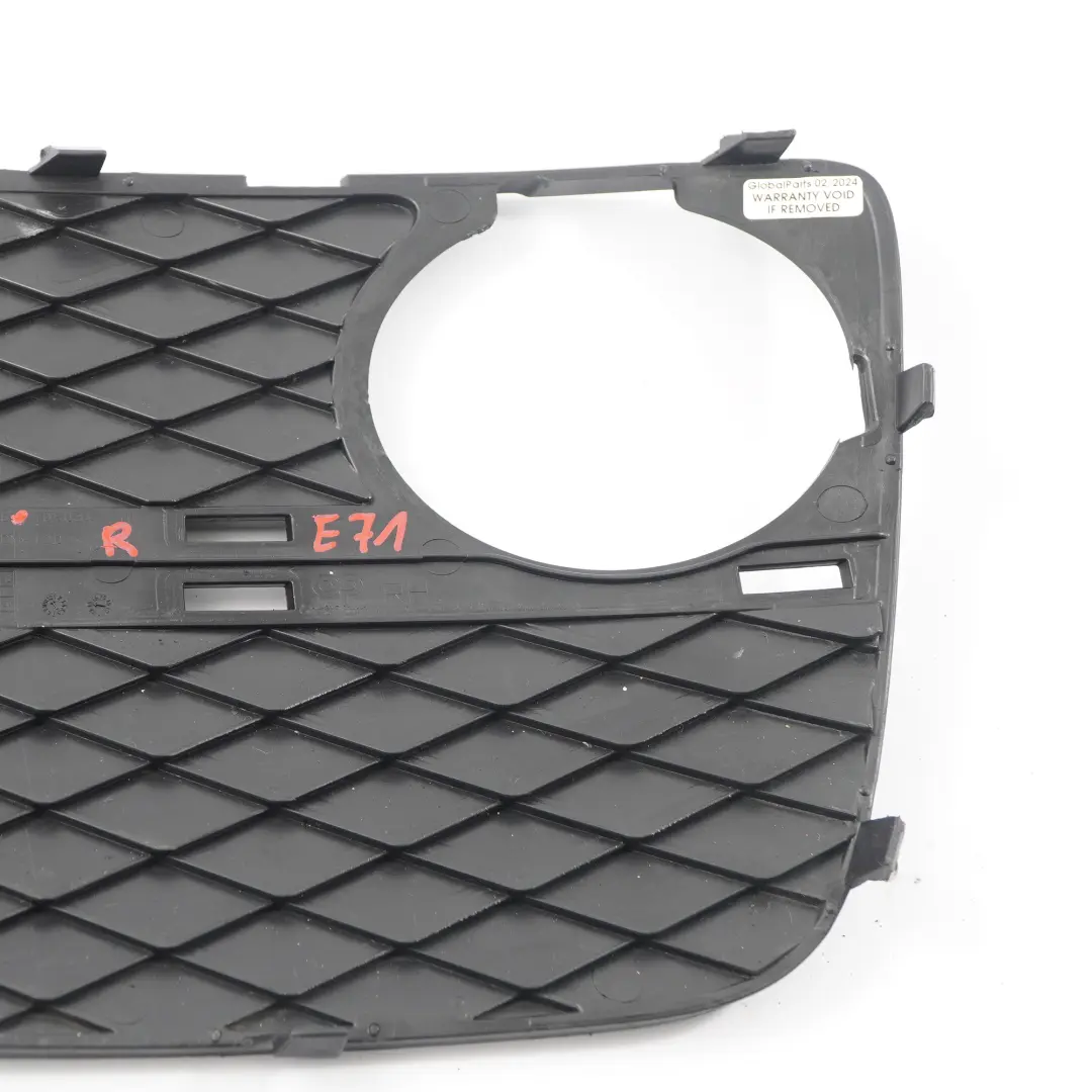 Parachoques Delantero Rejilla Rejilla Tapa Antiniebla Derecha para BMW X6 E71 con número de pieza 7312606 BMW X6 E71 Parachoques Delantero Rejilla Rejilla Tapa Antiniebla Derecha - SKU 7312606 - Número de pieza 7312606