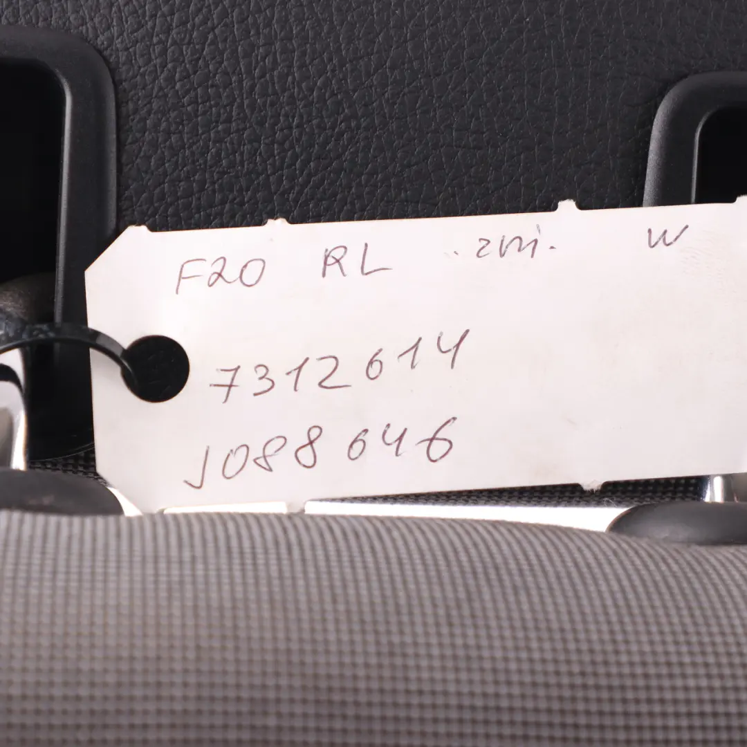 Left Seat N/S Backrest Cover Cloth Leather Metro Black Silver to BMW F20 F21 Rear with Part number 7312614 BMW F20 F21 Rear Left Seat N/S Backrest Cover Cloth Leather Metro Black Silver - SKU 7312614 - Part number 7312614