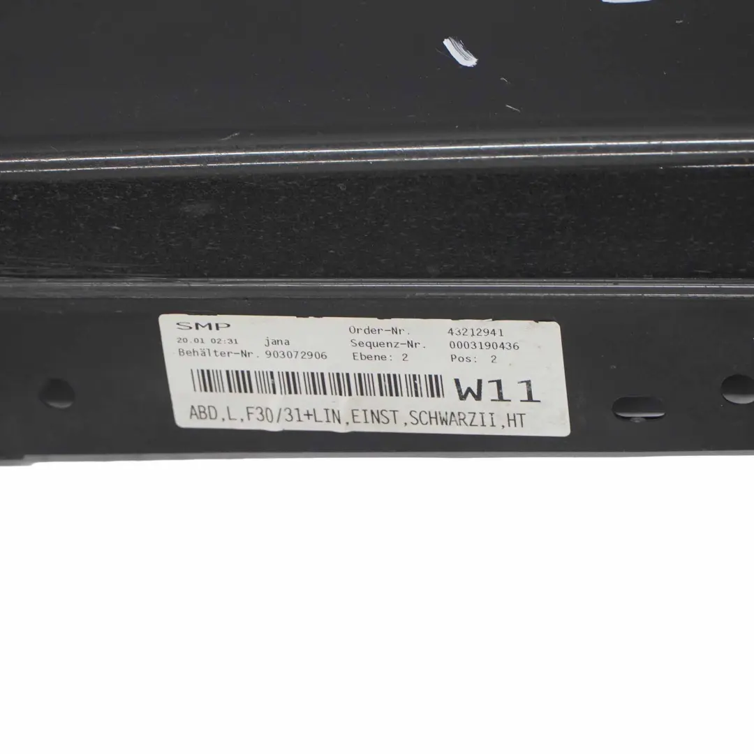 BMW F30 F31 Gonna laterale sinistra Schwarz 2 Nero - 668 - SKU 7312751-SCH2 - Numero di parte 7312751