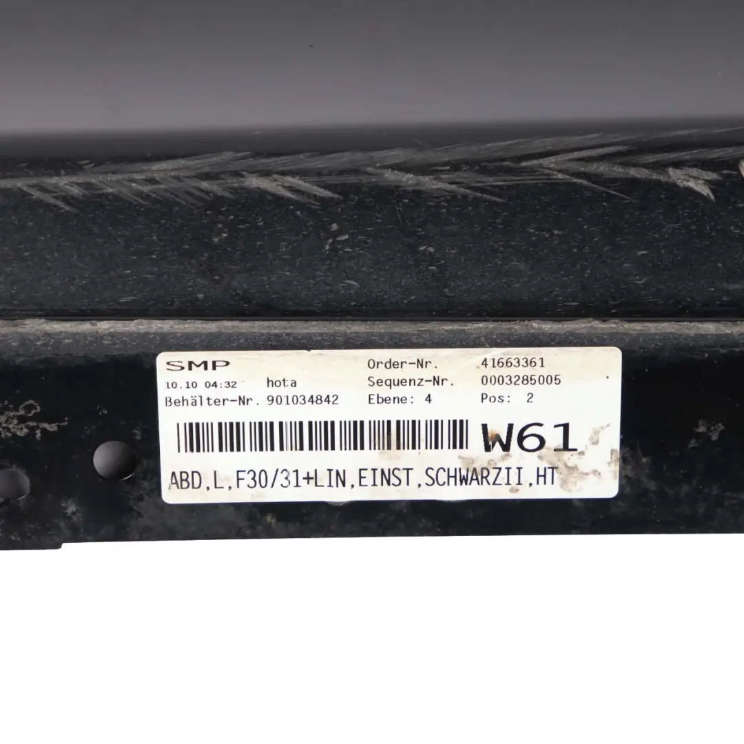 BMW 3 F30 F31 Sill Strip Side Skirt Left N/S Schwarz 2 Black - 668 - SKU 7312751-SCH - Part number 7312751